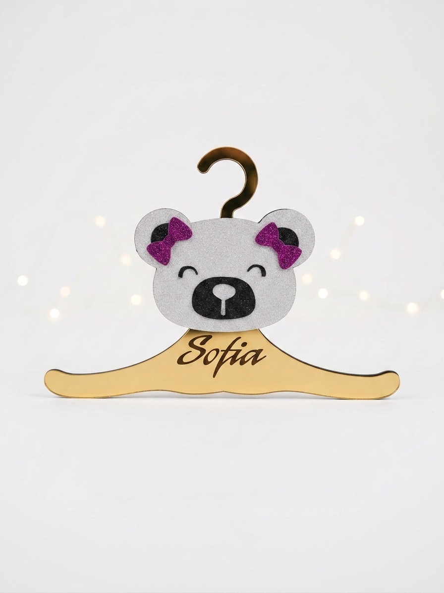 Lot de 5 Cintres Bébé Personnalisés – Collection "Petite Jungle Étincelante"