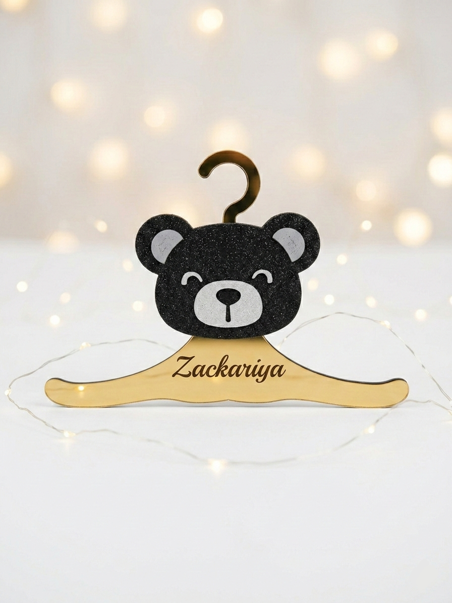 Lot de 5 Cintres Bébé Personnalisés – Collection "Petite Jungle Étincelante"