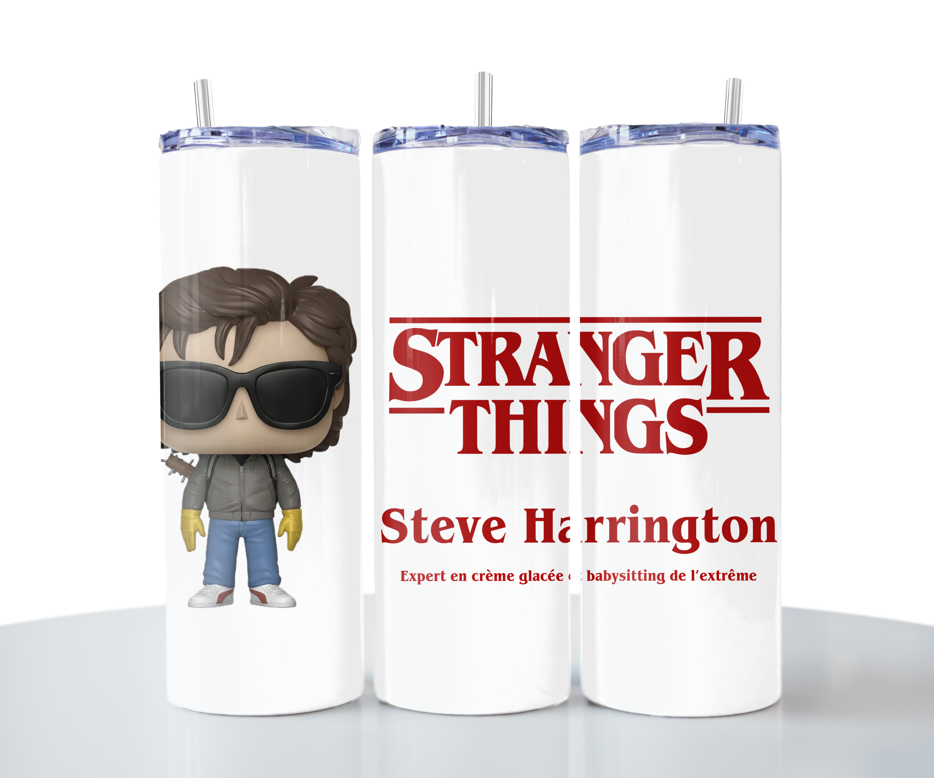 Tumbler Isotherme "Stranger Things" - Édition Steve Harrington personnalisable